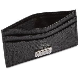 Dolce & Gabbana Men's Black Leather Card Case Wallet NEW with Box Authentic